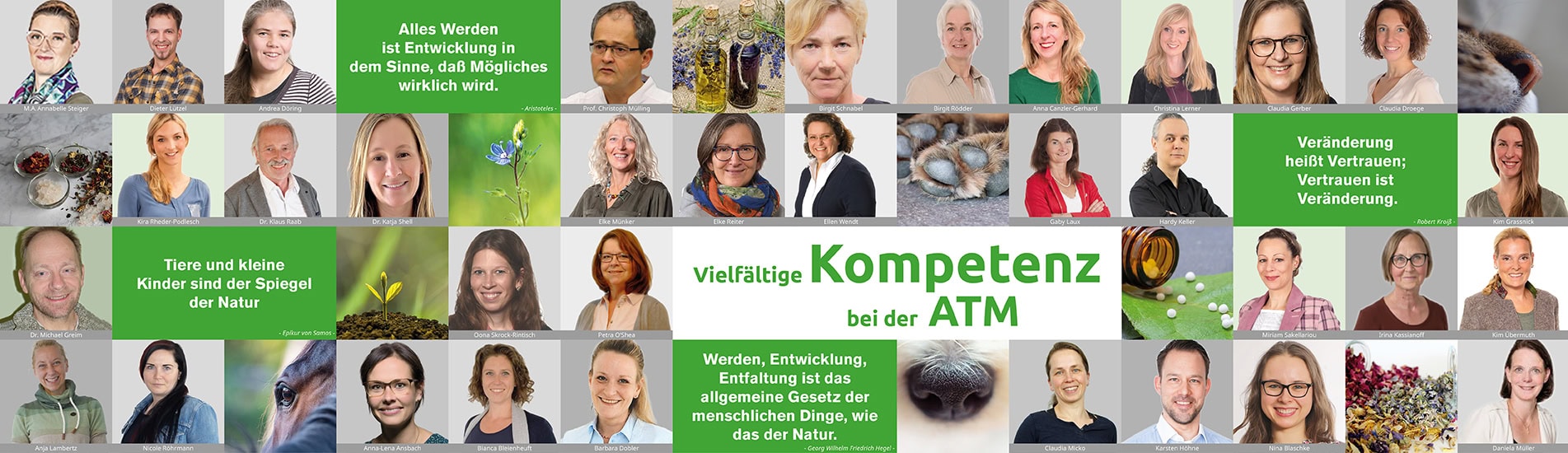 Kompetent und engagiert - das Kompetenzteam der ATM als Collage